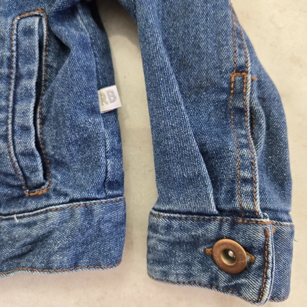 RuggedButts Denim Jacket Boys 2T Button Up Medium Wash Classic Toddler Trucker